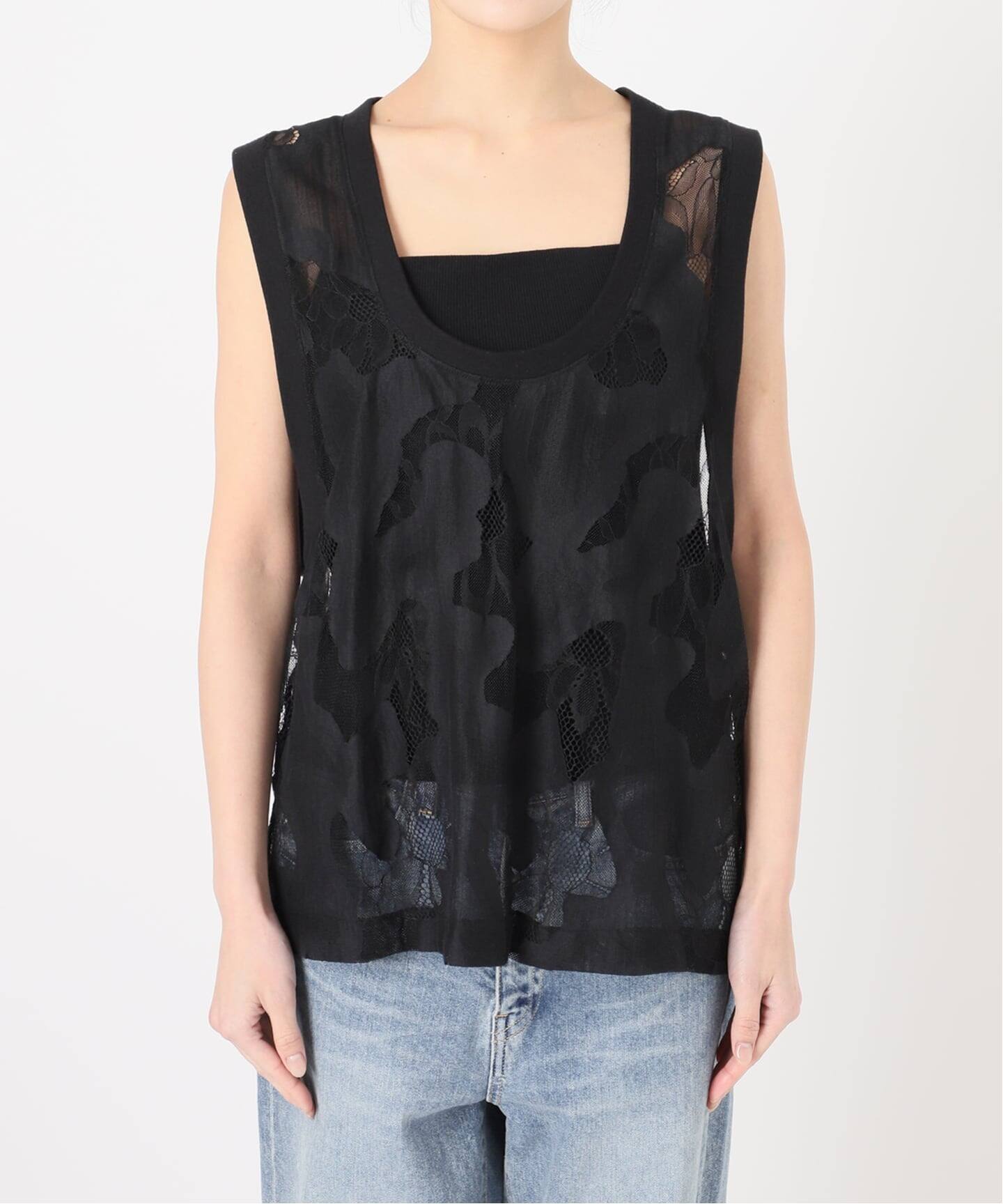 ≪追加≫ESTHE OVERSIZED SHEER LACE ベスト（シャツ／ブラウス
