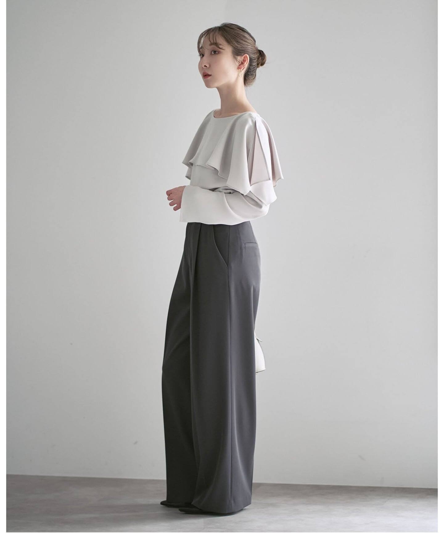 26SS先行予約》スリットケープブラウス（シャツ／ブラウス）｜NOBLE