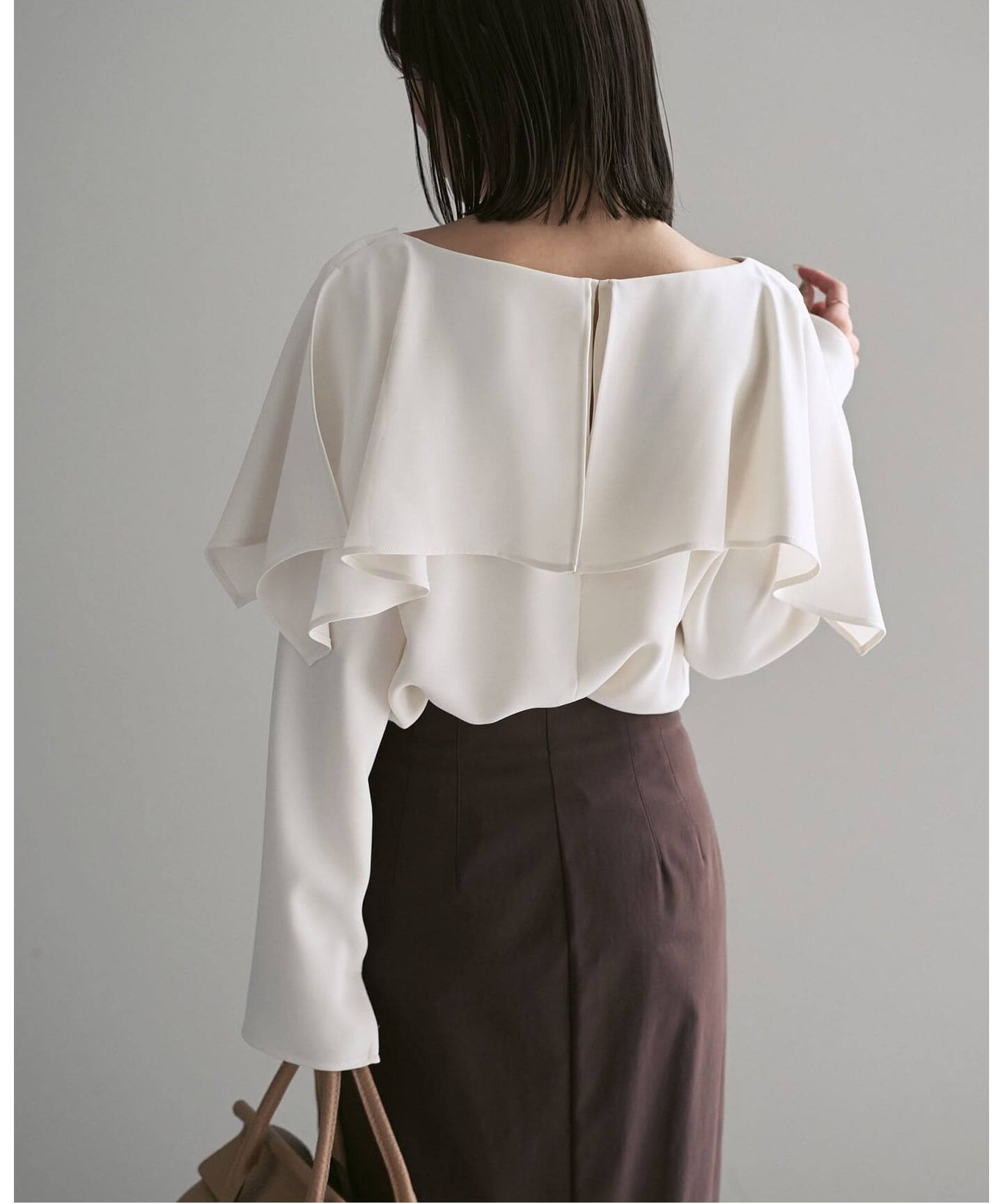 26SS先行予約》スリットケープブラウス（シャツ／ブラウス）｜NOBLE