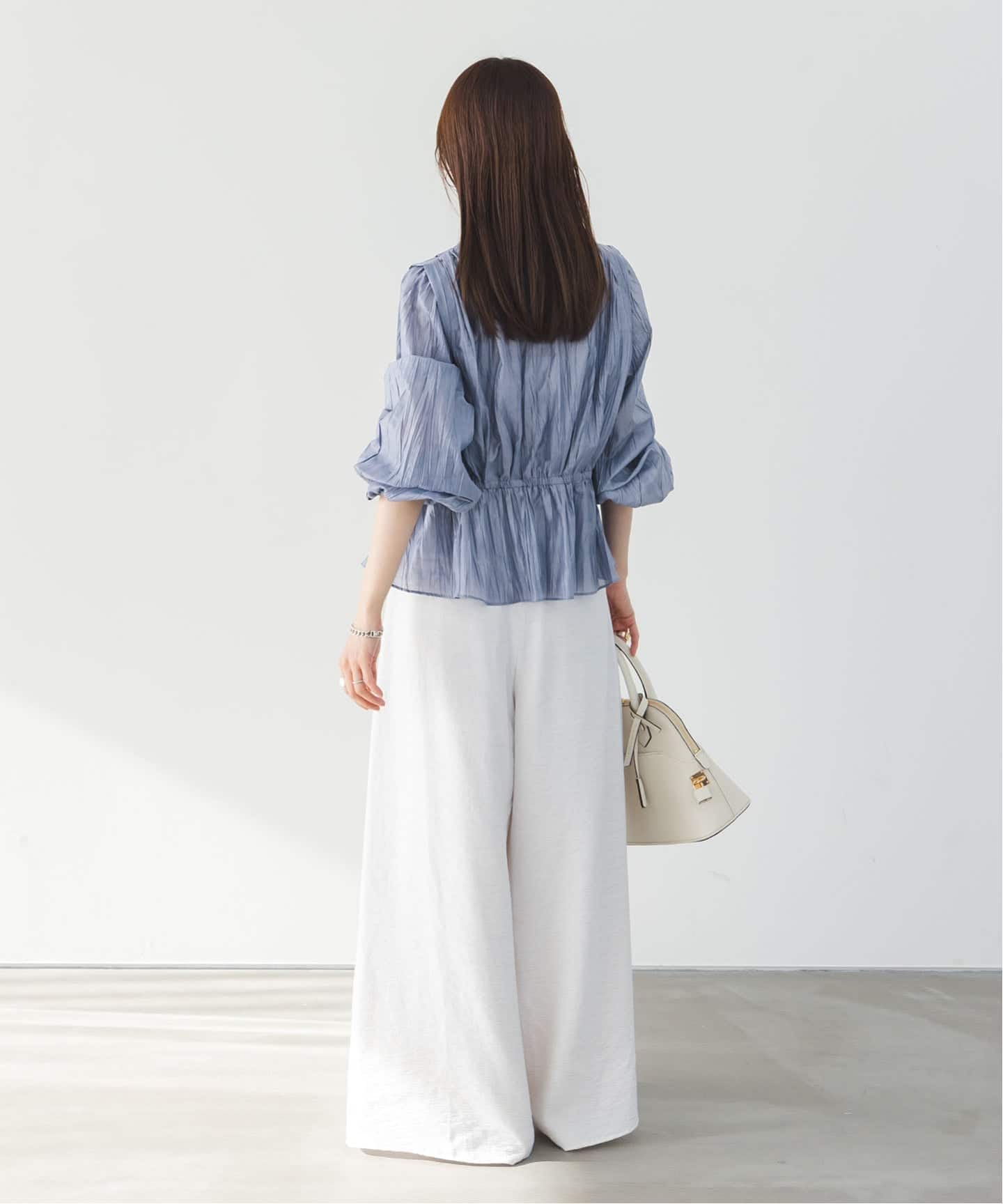 予約》ランダムプリーツペプラムブラウス（シャツ／ブラウス）｜NOBLE
