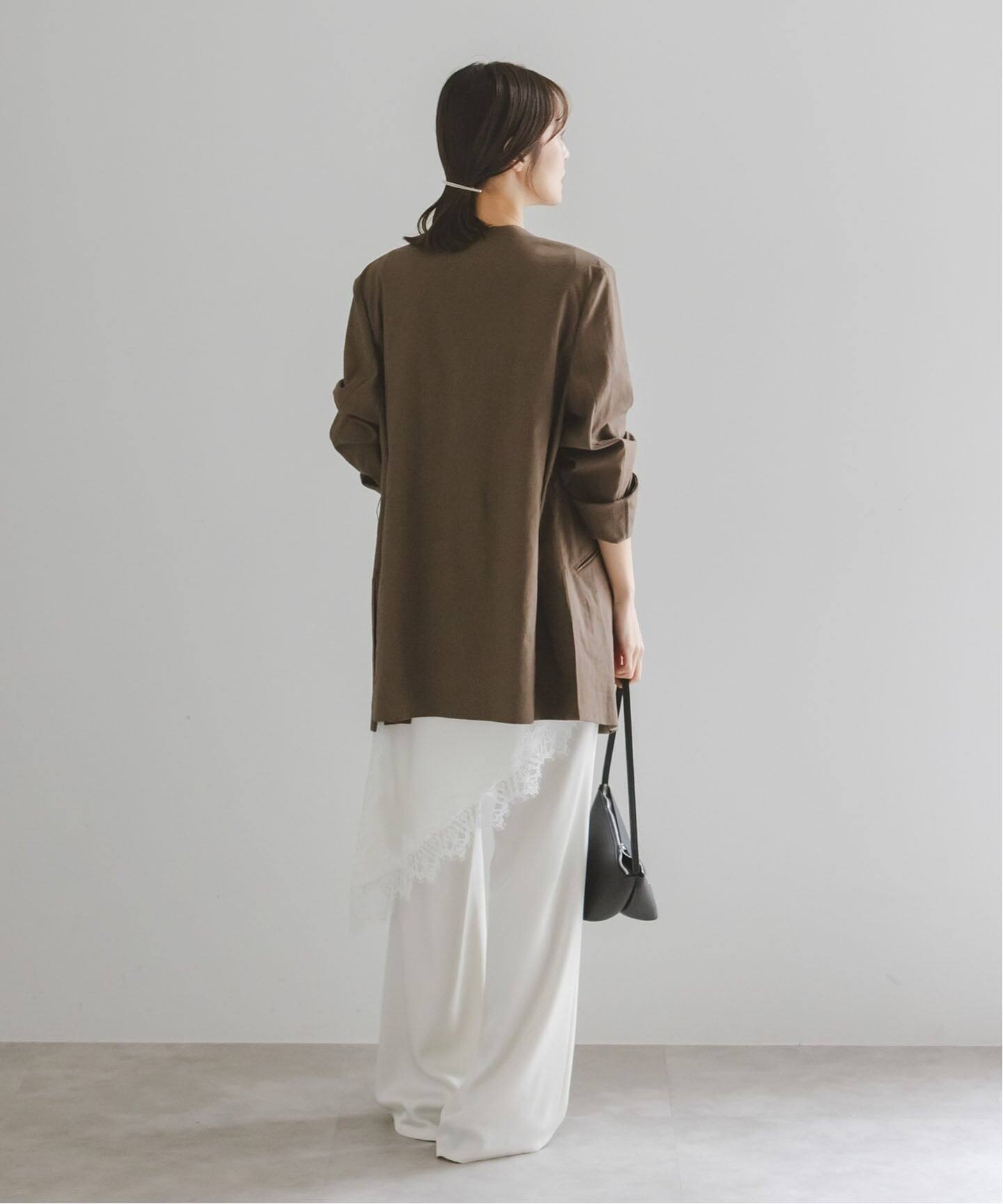 予約》ルナサテンレースアシンメトリーキャミ（キャミソール）｜NOBLE