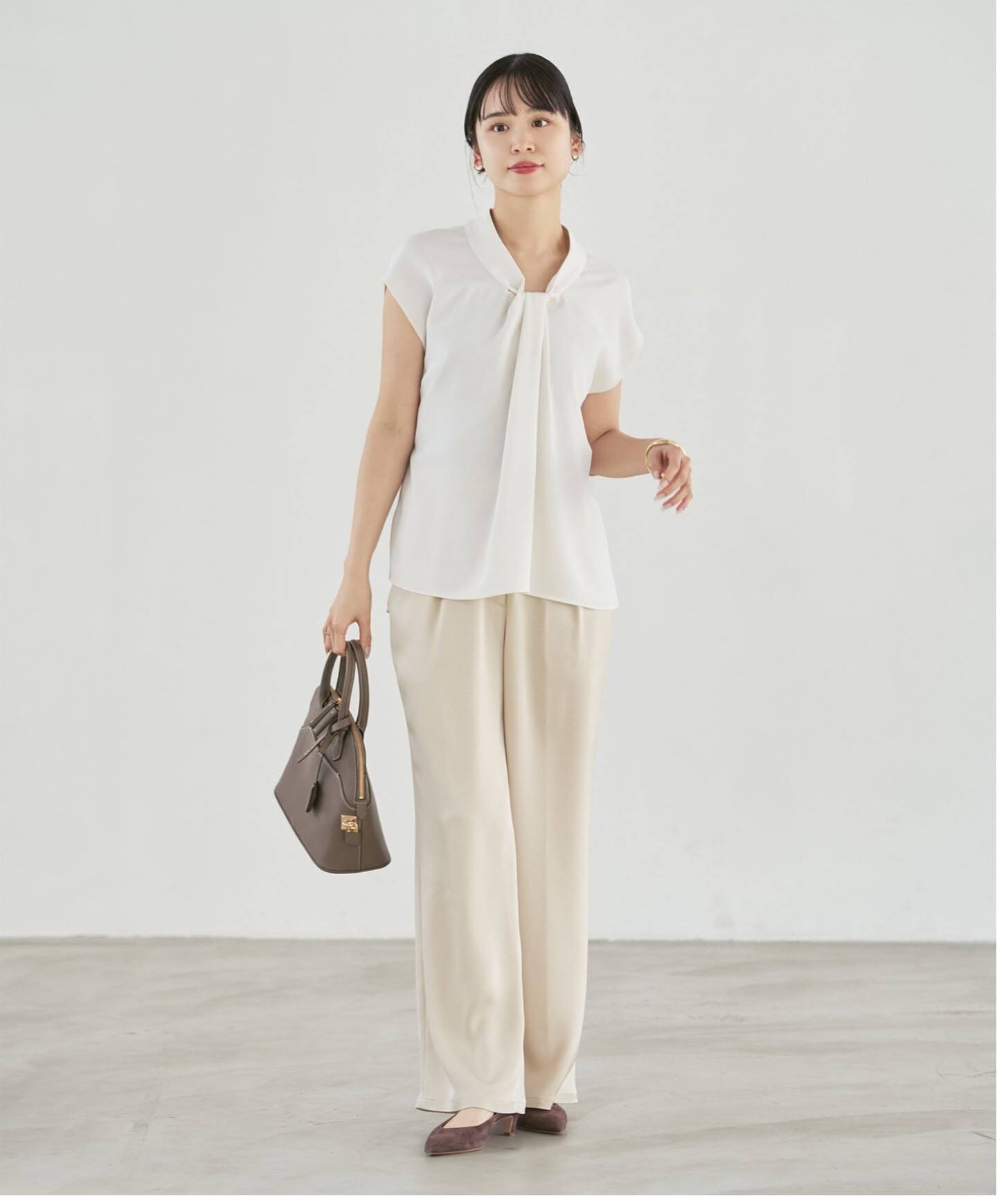 予約》ボウタイライクノースリブラウス（シャツ／ブラウス）｜NOBLE