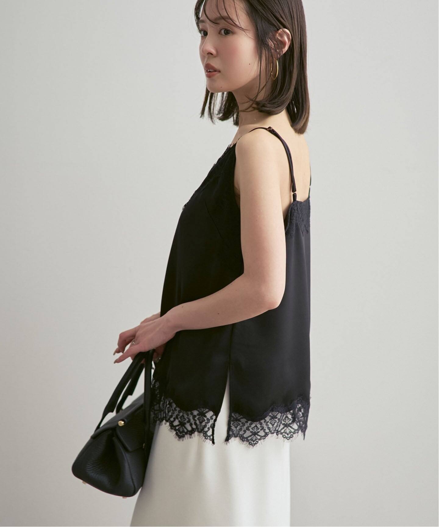 追加予約》リバーレーストリミングサテンキャミソール3（キャミソール