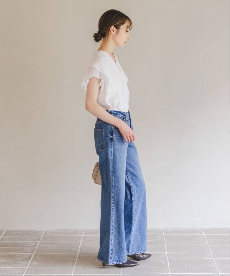 WEB限定追加》【洗える】ファジーリネンスクエアケープブラウス 