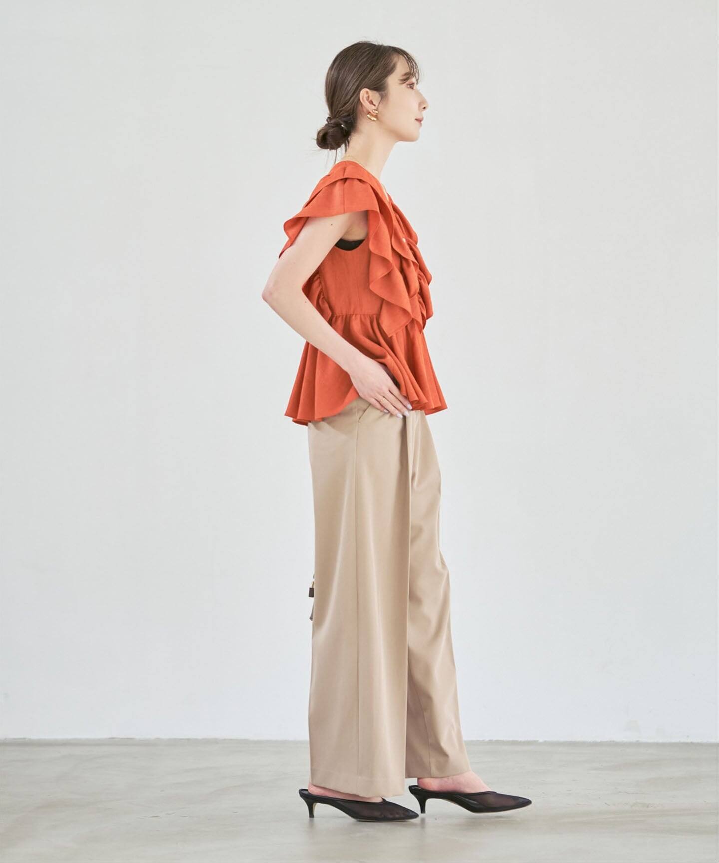 予約》ウォーターエッジフリルブラウス（シャツ／ブラウス）｜NOBLE