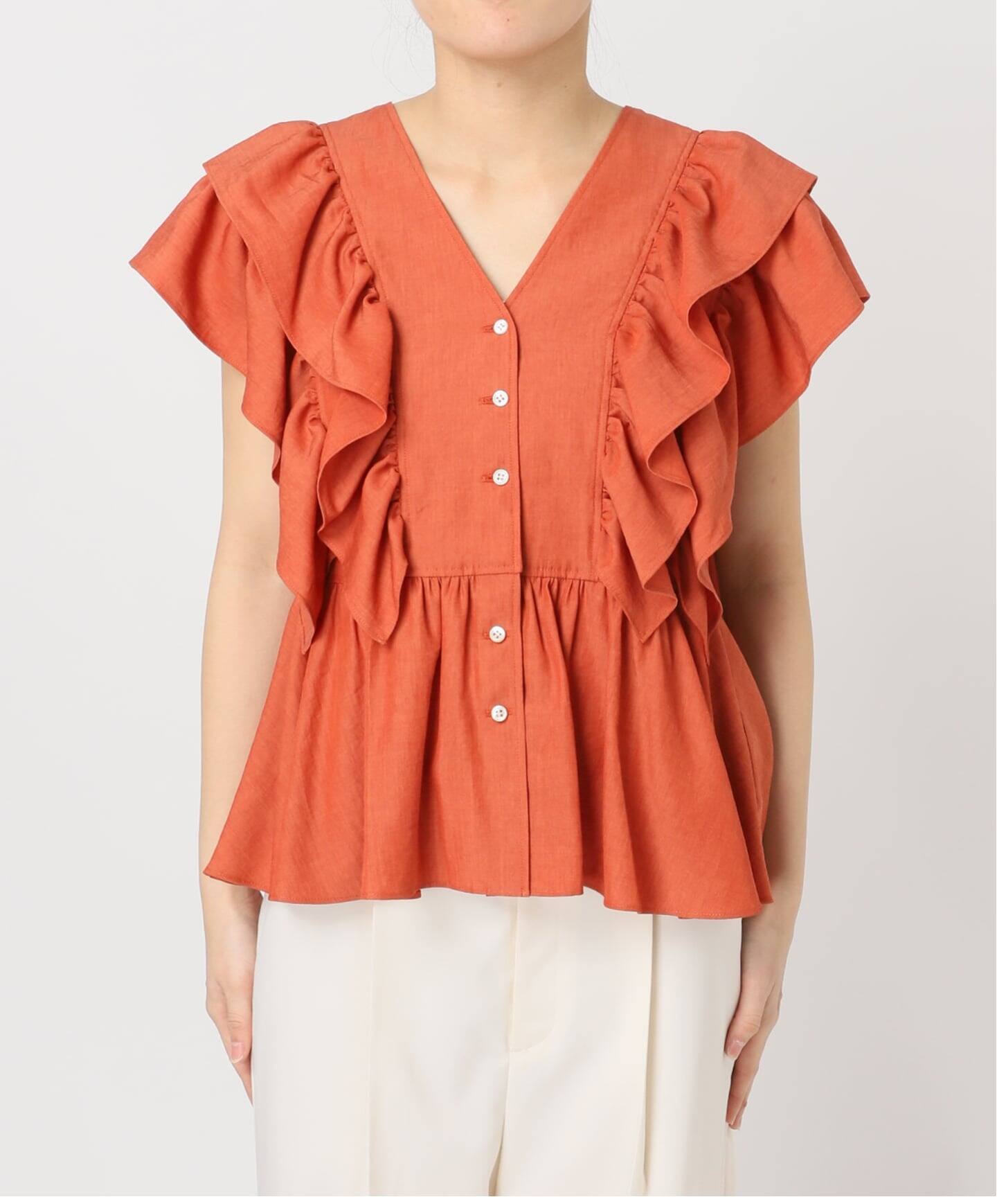 予約》ウォーターエッジフリルブラウス（シャツ／ブラウス）｜NOBLE