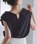 《予約》ヘビーキュプラオフタートルカラーブラウス