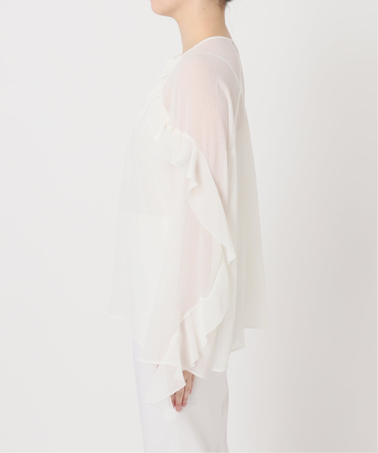 NOBLE×L’AUBE BLANC 楊柳フリル梯子刺繍ブラウス WEB&ルミネ新宿店限定追加》【NOBLE×L'AUBE BLANC】楊柳フリル梯子刺繍