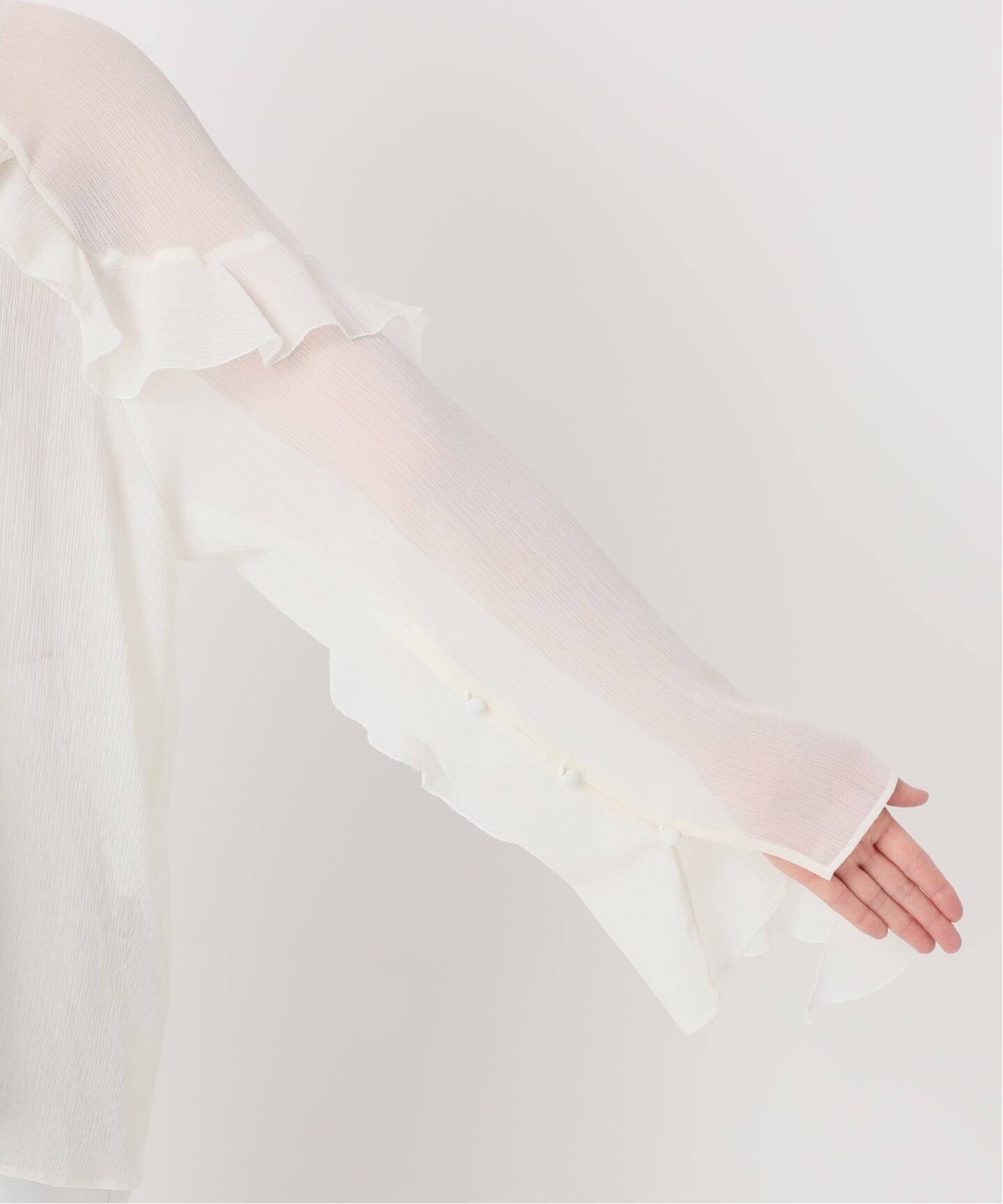 NOBLE×L’AUBE BLANC 楊柳フリル梯子刺繍ブラウス WEB&ルミネ新宿店限定追加》【NOBLE×L'AUBE BLANC】楊柳フリル梯子刺繍