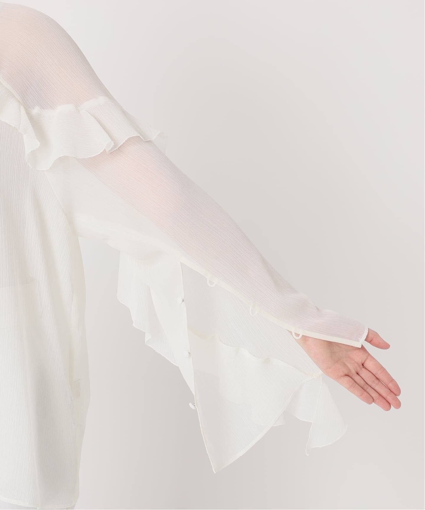 WEB&ルミネ新宿店限定追加》【NOBLE×L'AUBE BLANC】楊柳フリル梯子刺繍