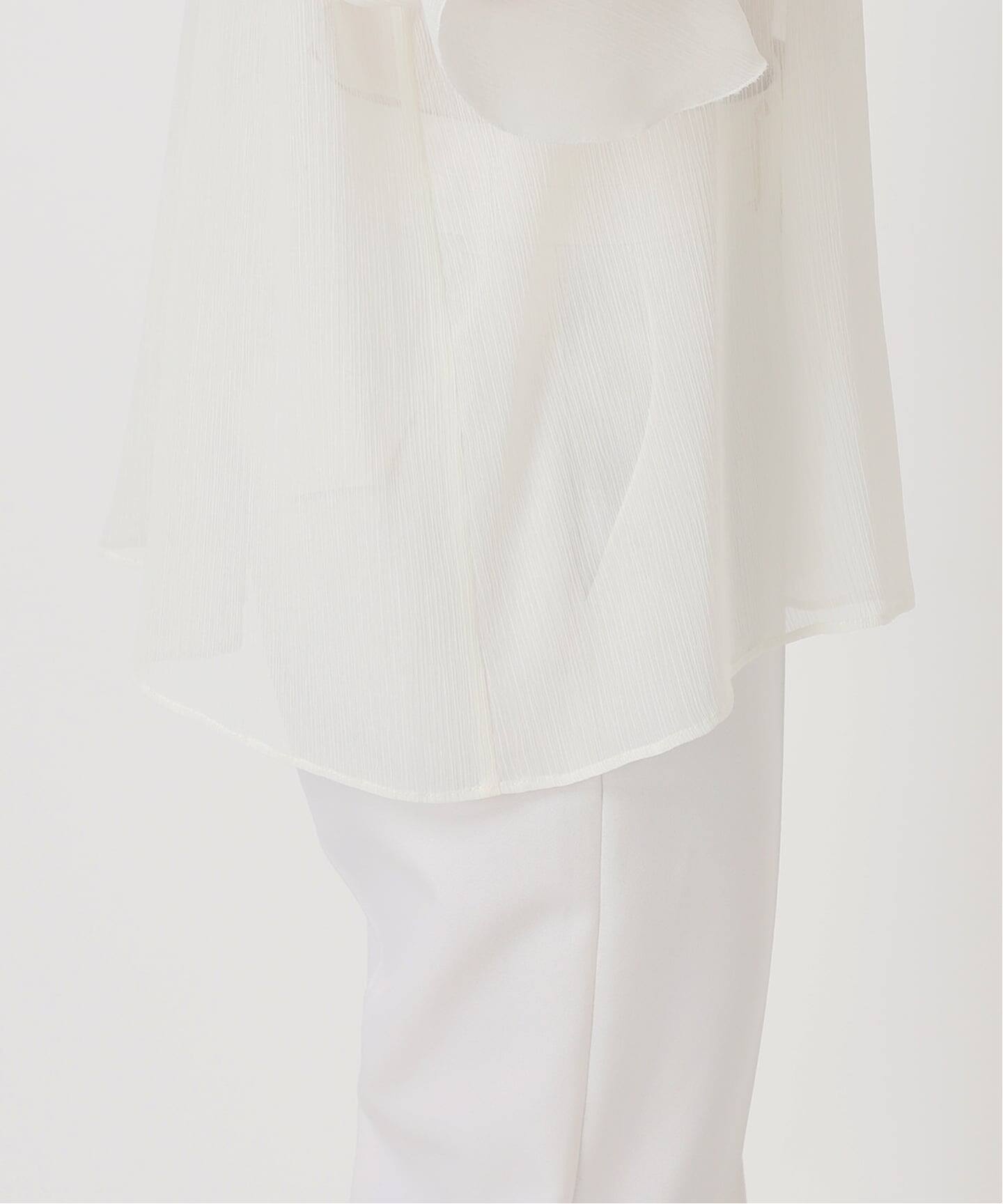 NOBLE×L’AUBE BLANC 楊柳フリル梯子刺繍ブラウス WEB&ルミネ新宿店限定追加》【NOBLE×L'AUBE BLANC】楊柳フリル梯子刺繍