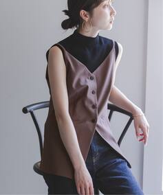 Noble ブラウス ブラウン NOBLE ノーブル 洗える ケープブラウス 