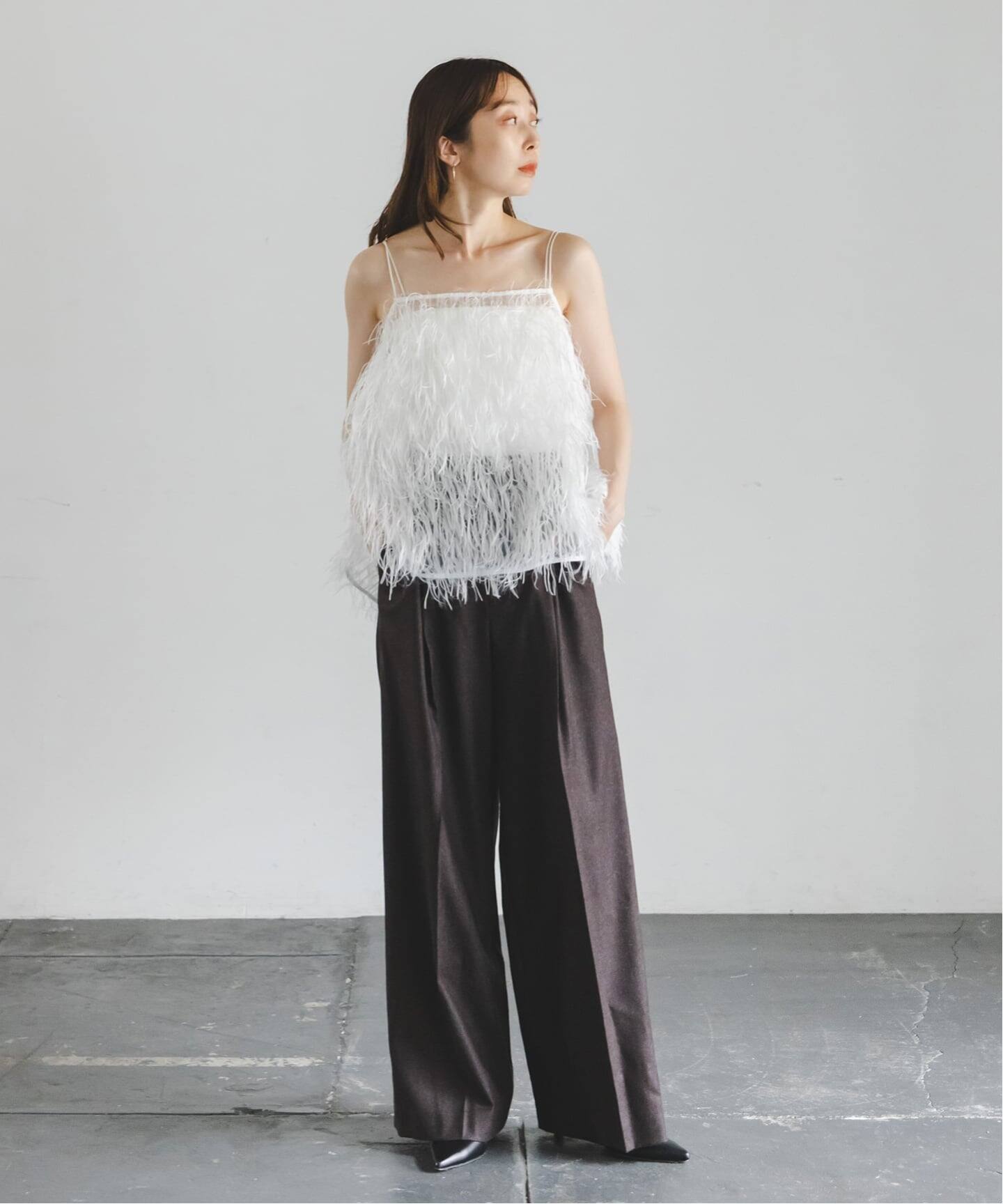 【入手不可】civarize ラスト商品 フェザージャガードオフショルシャツ 予約》フェザージャガードシアーキャミソール（シャツ／ブラウス