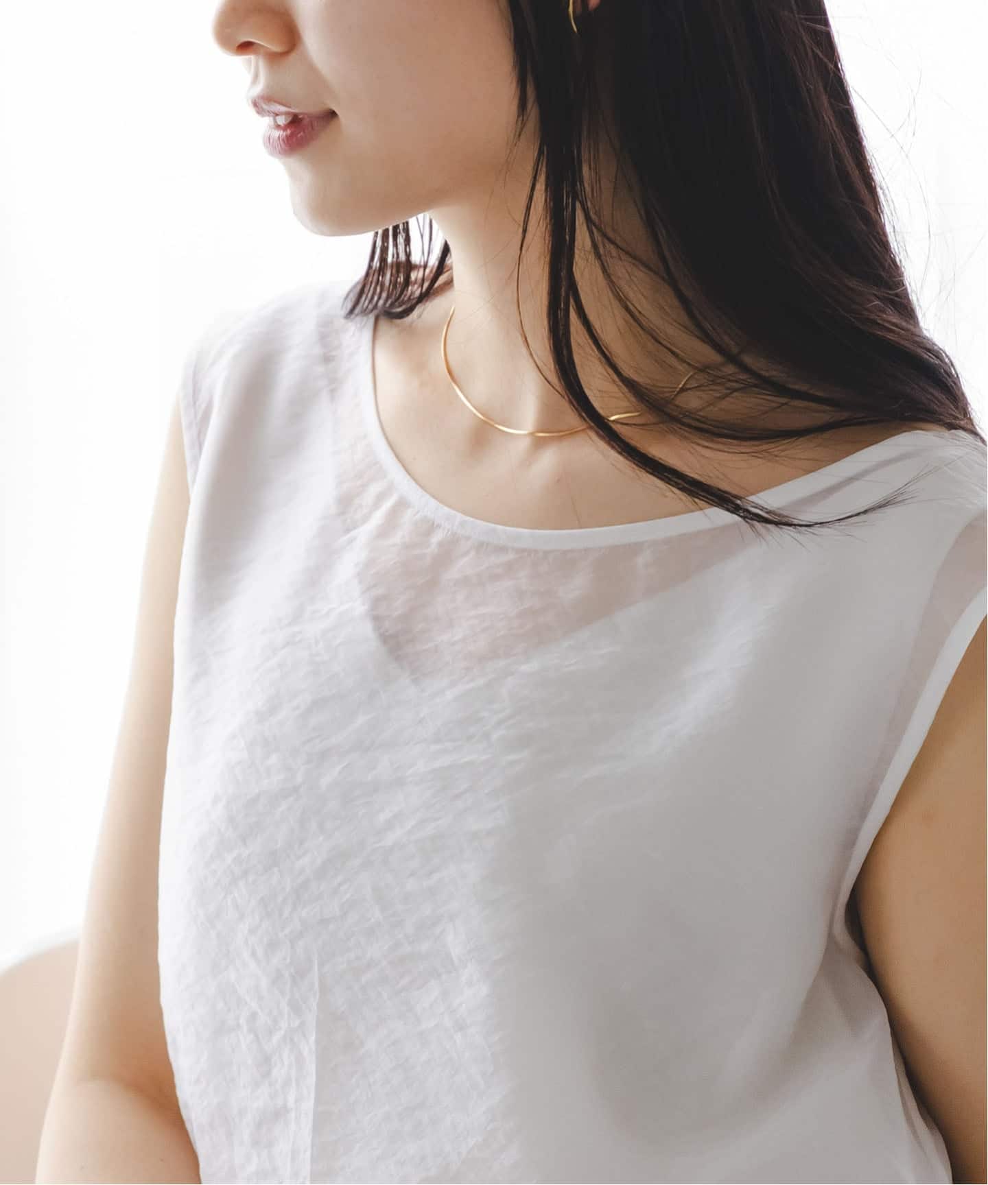 セットアップ対応》【洗える】シアーレイヤードサテンキャミ（シャツ