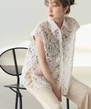 《追加予約》【洗える】ボタニカルレースフレンチスリーブブラウス