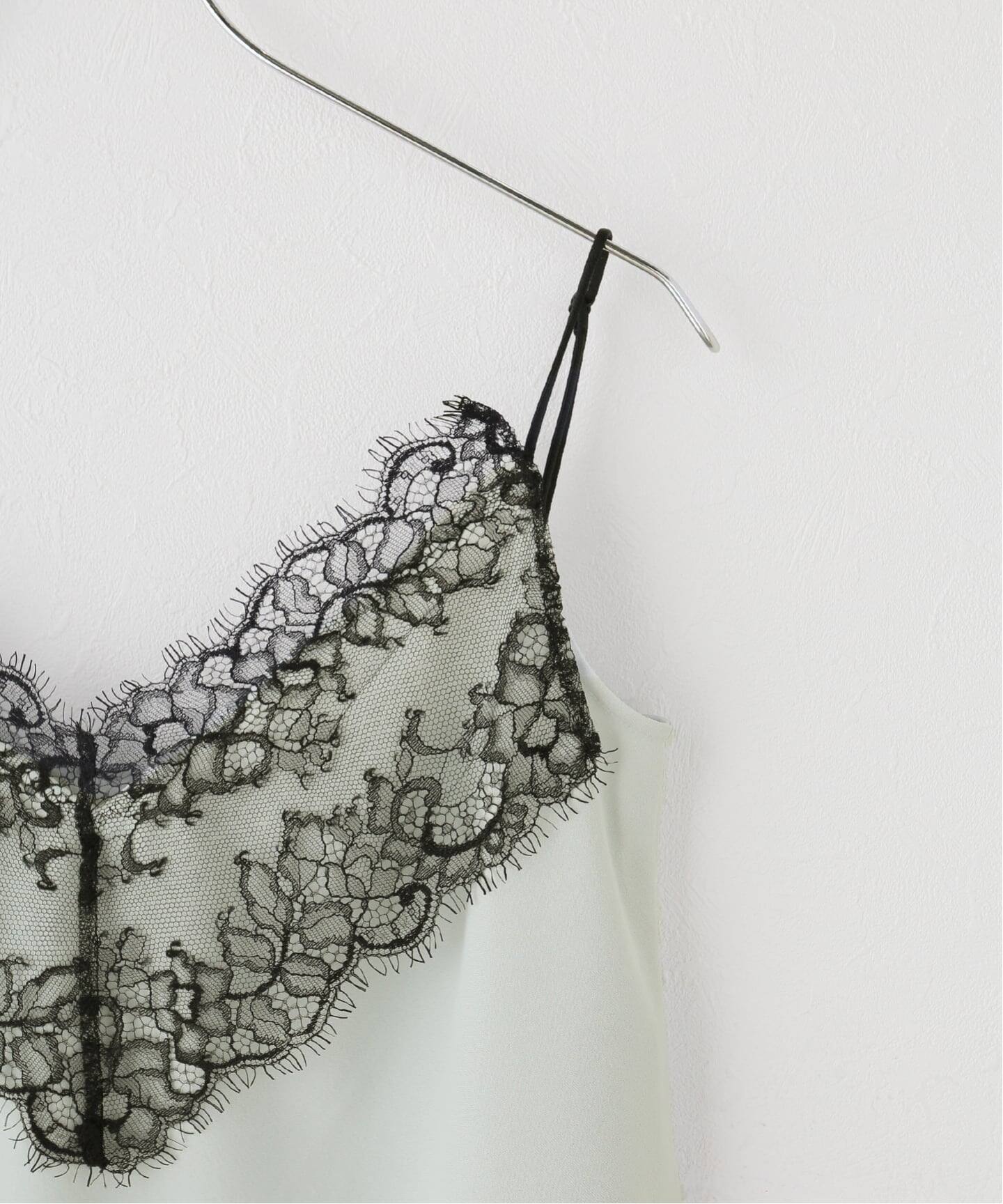 ROOM NO.8 BLACK/ルームエイト TRICOT WITH LACE CAMI（キャミソール