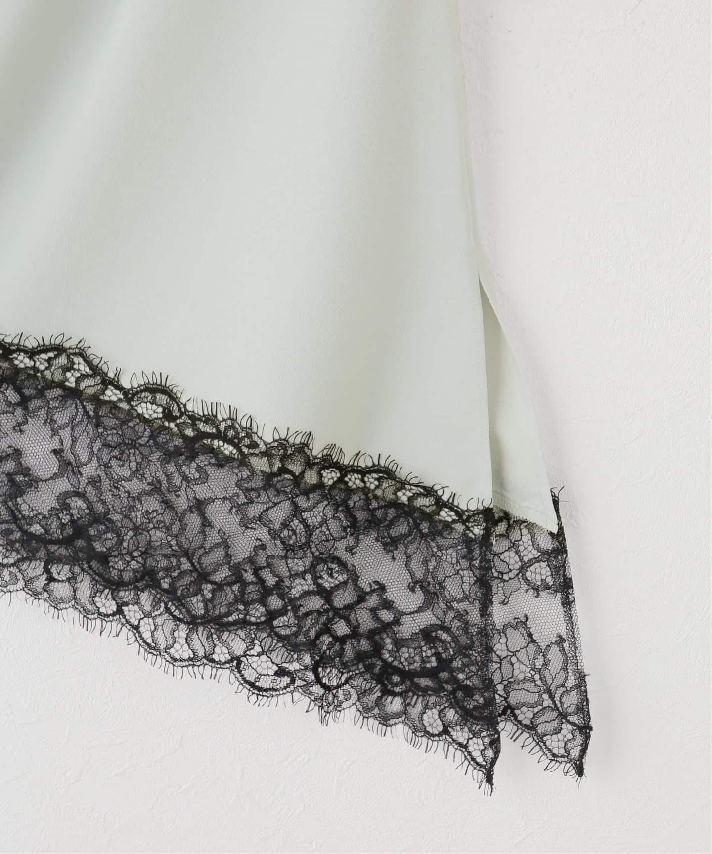 ROOM NO.8 BLACK/ルームエイト TRICOT WITH LACE CAMI（キャミソール