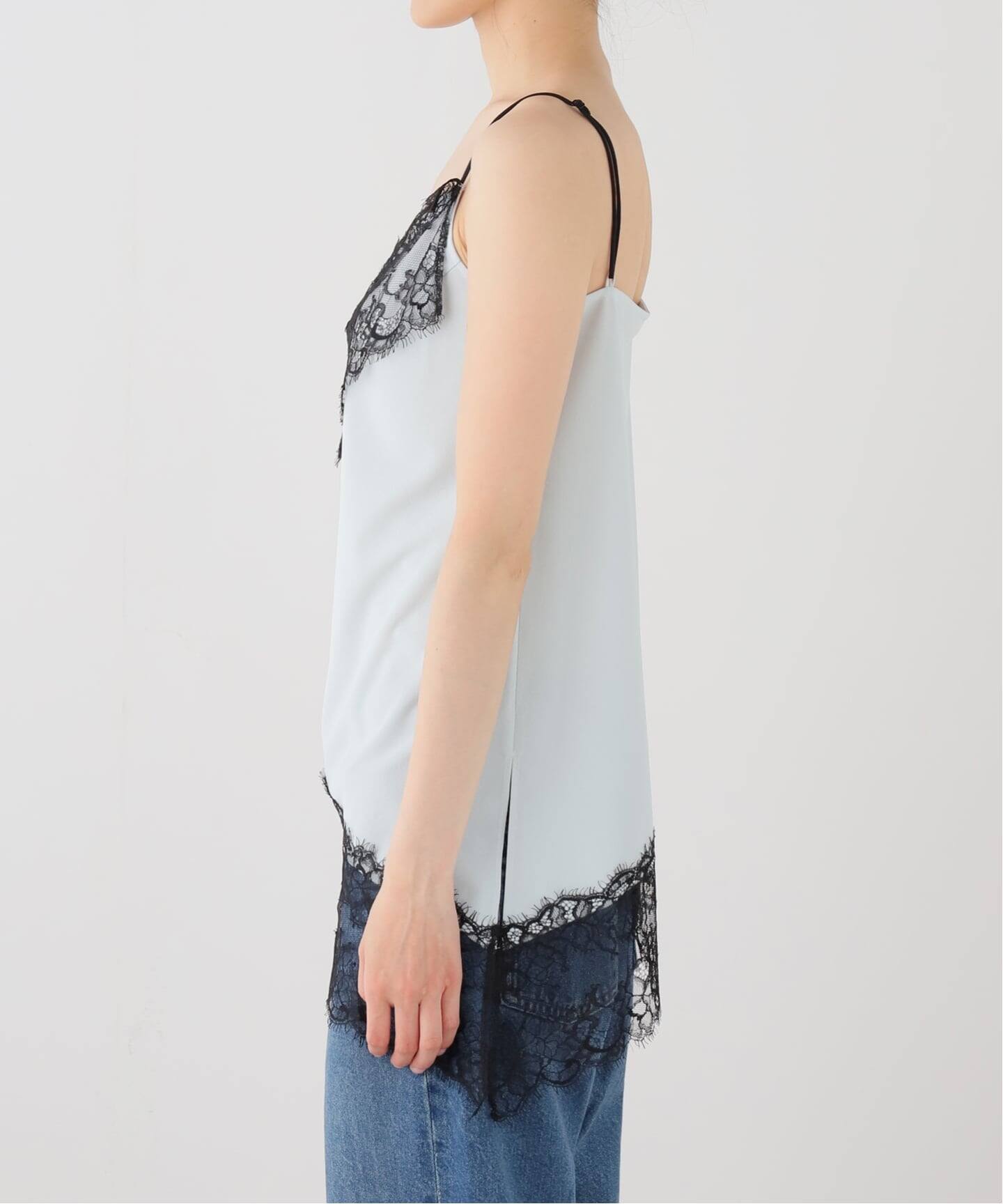 ROOM NO.8 BLACK/ルームエイト TRICOT WITH LACE CAMI（キャミソール