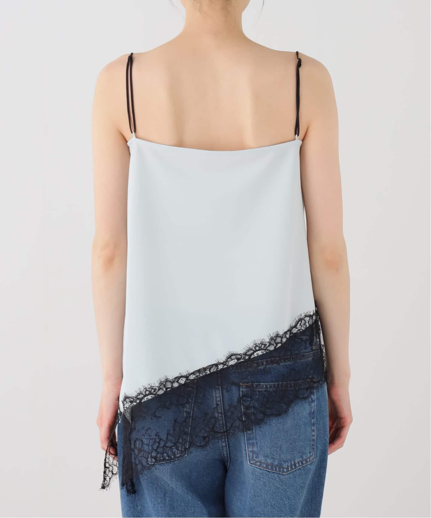 ROOM NO.8 BLACK/ルームエイト TRICOT WITH LACE CAMI（キャミソール