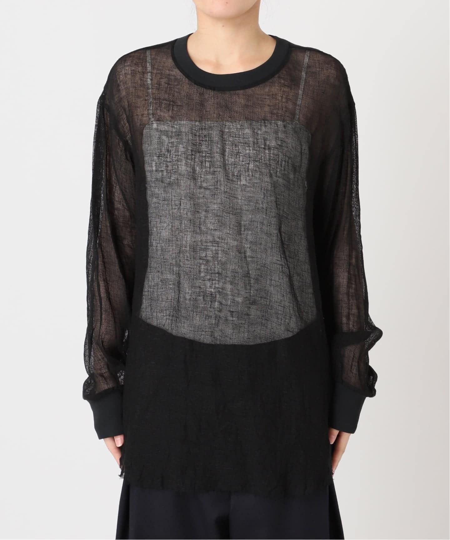 予約》LINEN MESH T-BLOUSE / リネンメッシュTブラウス（シャツ
