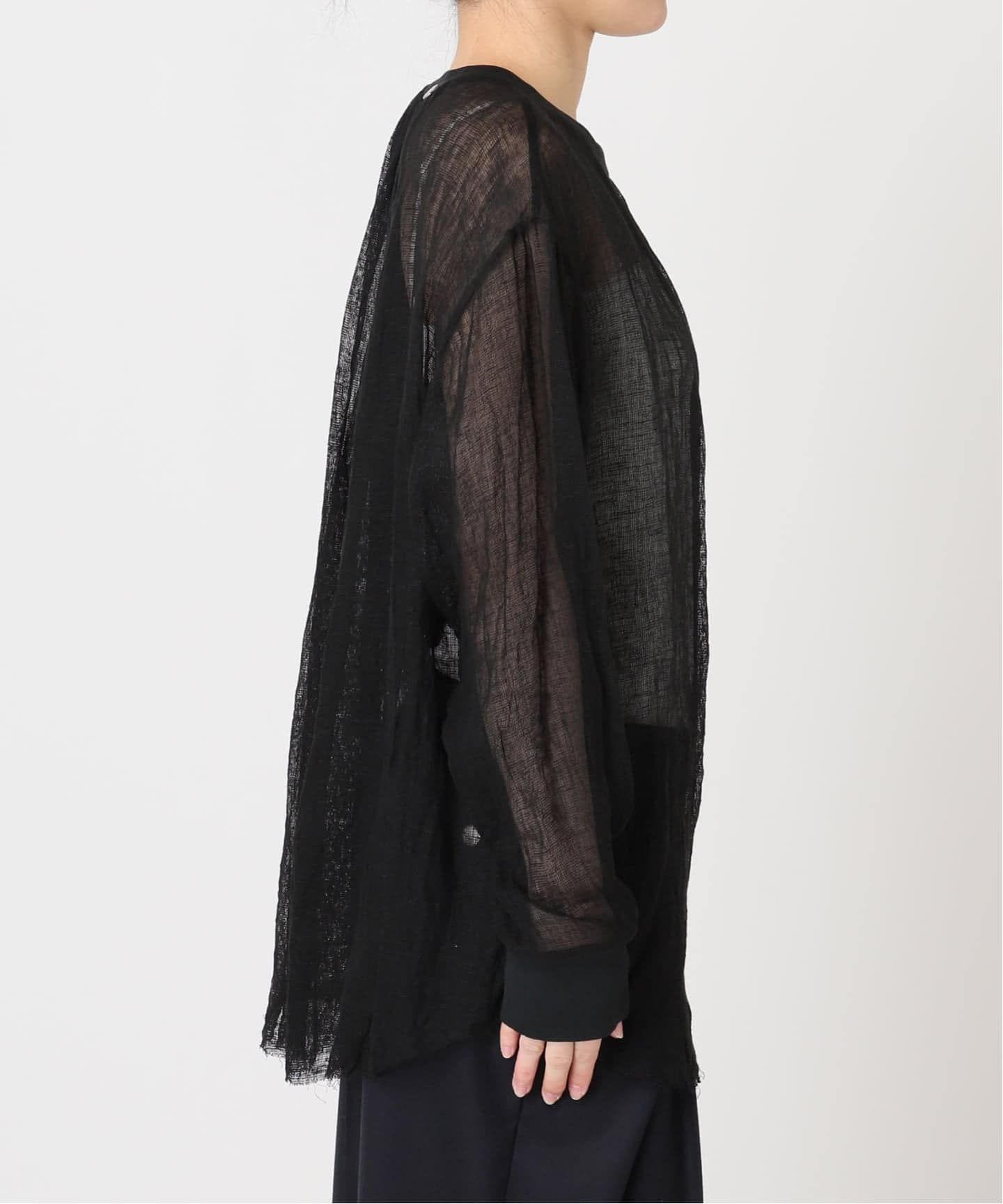 予約》LINEN MESH T-BLOUSE / リネンメッシュTブラウス（シャツ