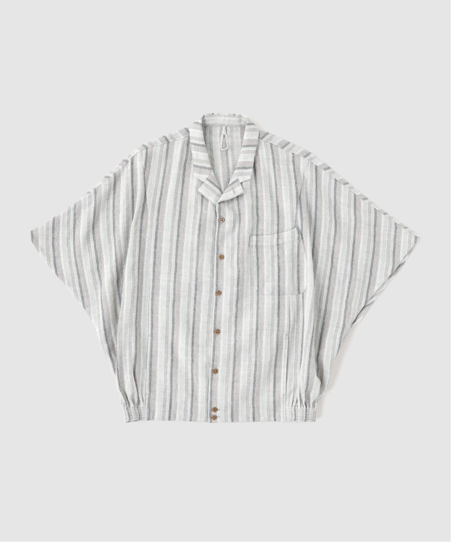 エムズブラック　長袖シャツ m's braque (エムズ ブラック) NOTCHED COLLAR KAIT SHIRT（シャツ