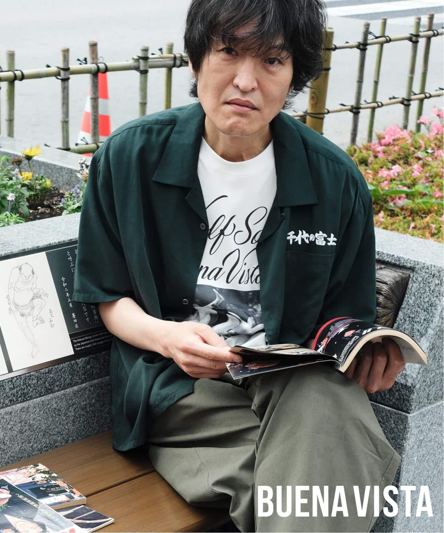 W*n様 【千代の富士×BUENA VISTA】 オープンカラーシャツ　Lサイズ 千代の富士×BUENA VISTA】 El wolf solitario s/s shirt（シャツ