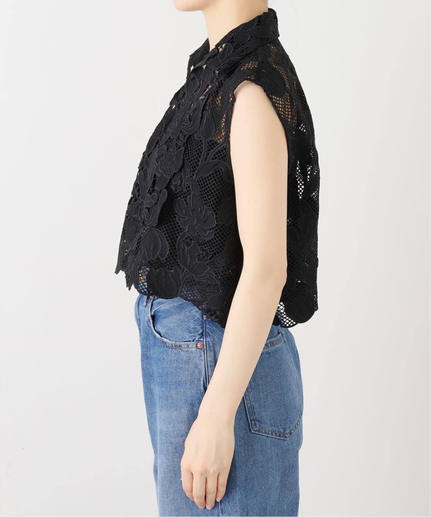 ケミカルコードレースノースリーブブラウス（シャツ／ブラウス