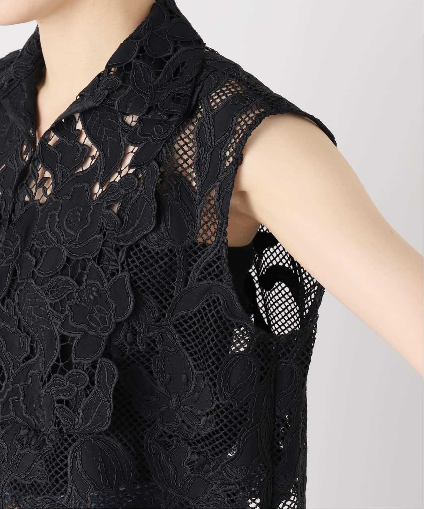 ケミカルコードレースノースリーブブラウス（シャツ／ブラウス