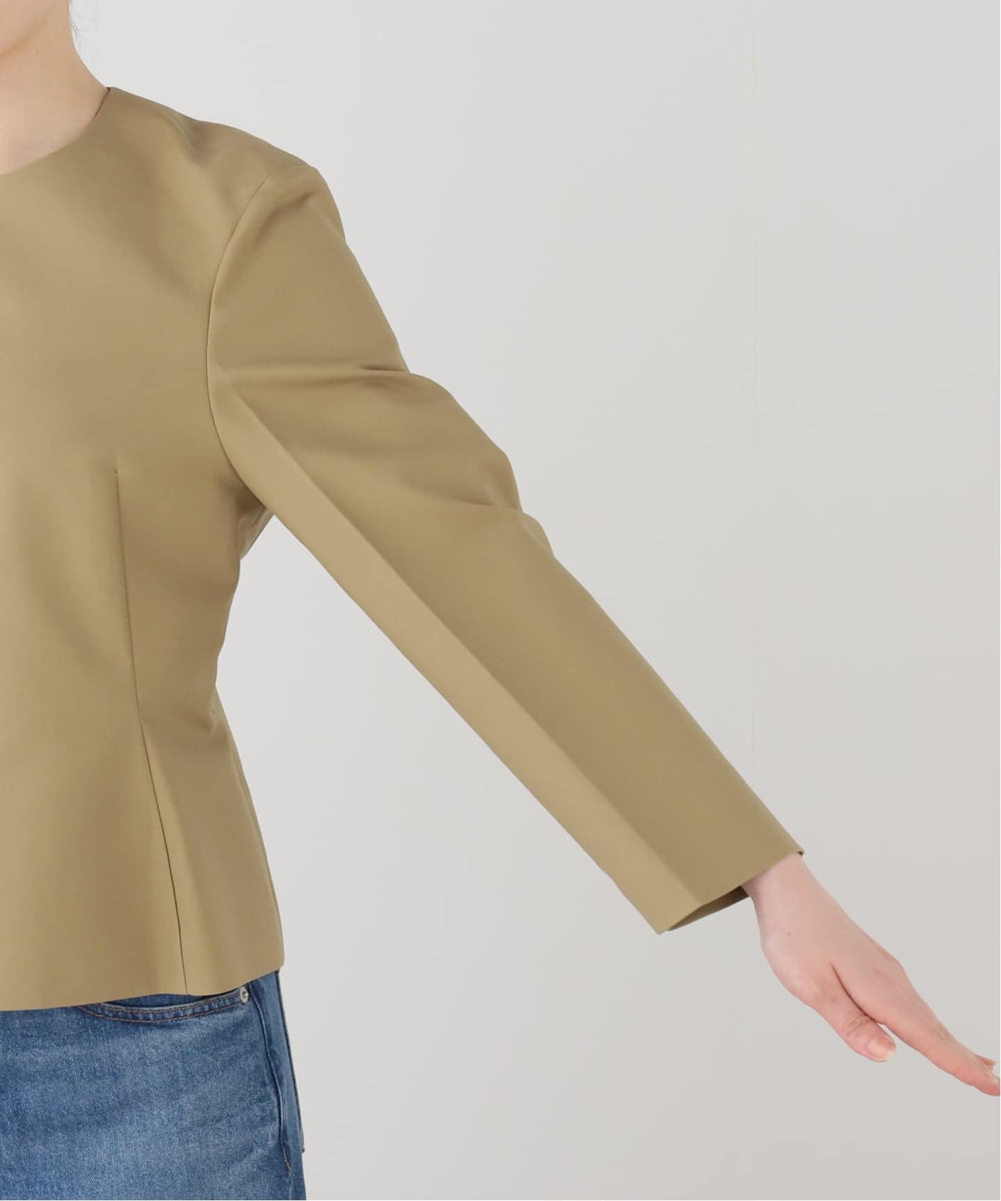 RECTO/レクト OPEN BACK PEPLUM TOP (KHAKI BEIGE) トップス