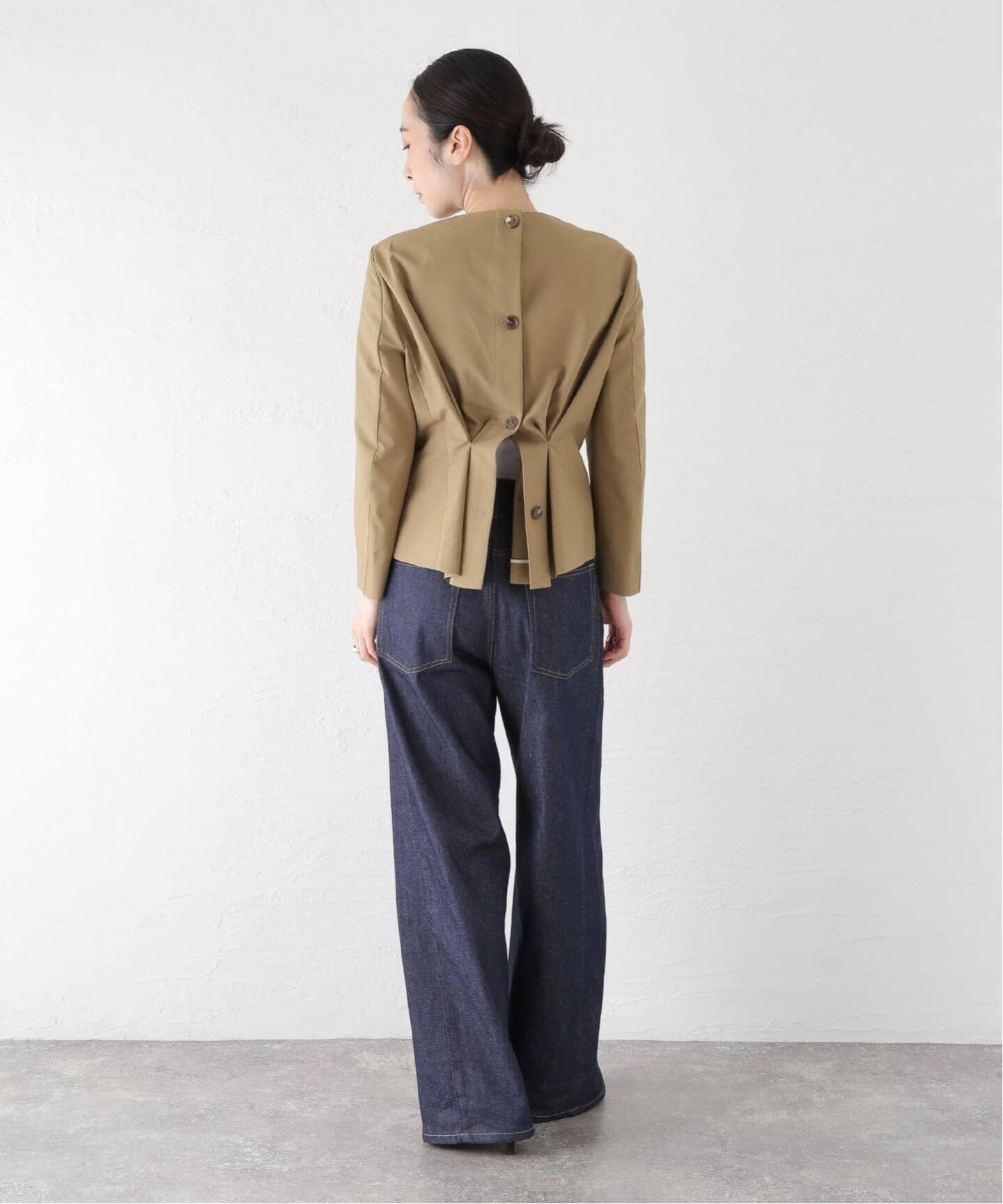 RECTO/レクト OPEN BACK PEPLUM TOP (KHAKI BEIGE) トップス