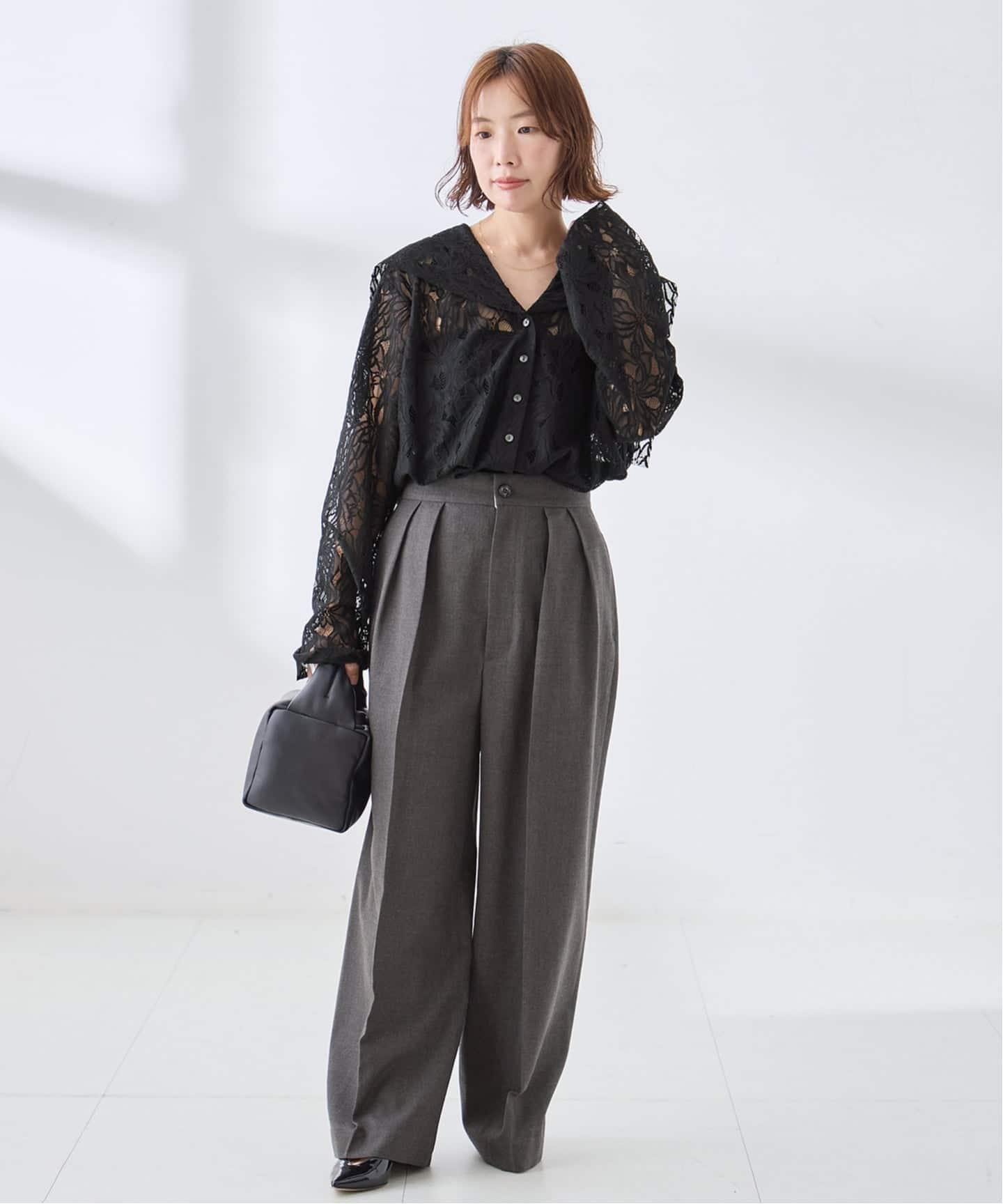 予約》Uhr/ウーア Lace Sailor Collar Blouse ブラウス（シャツ