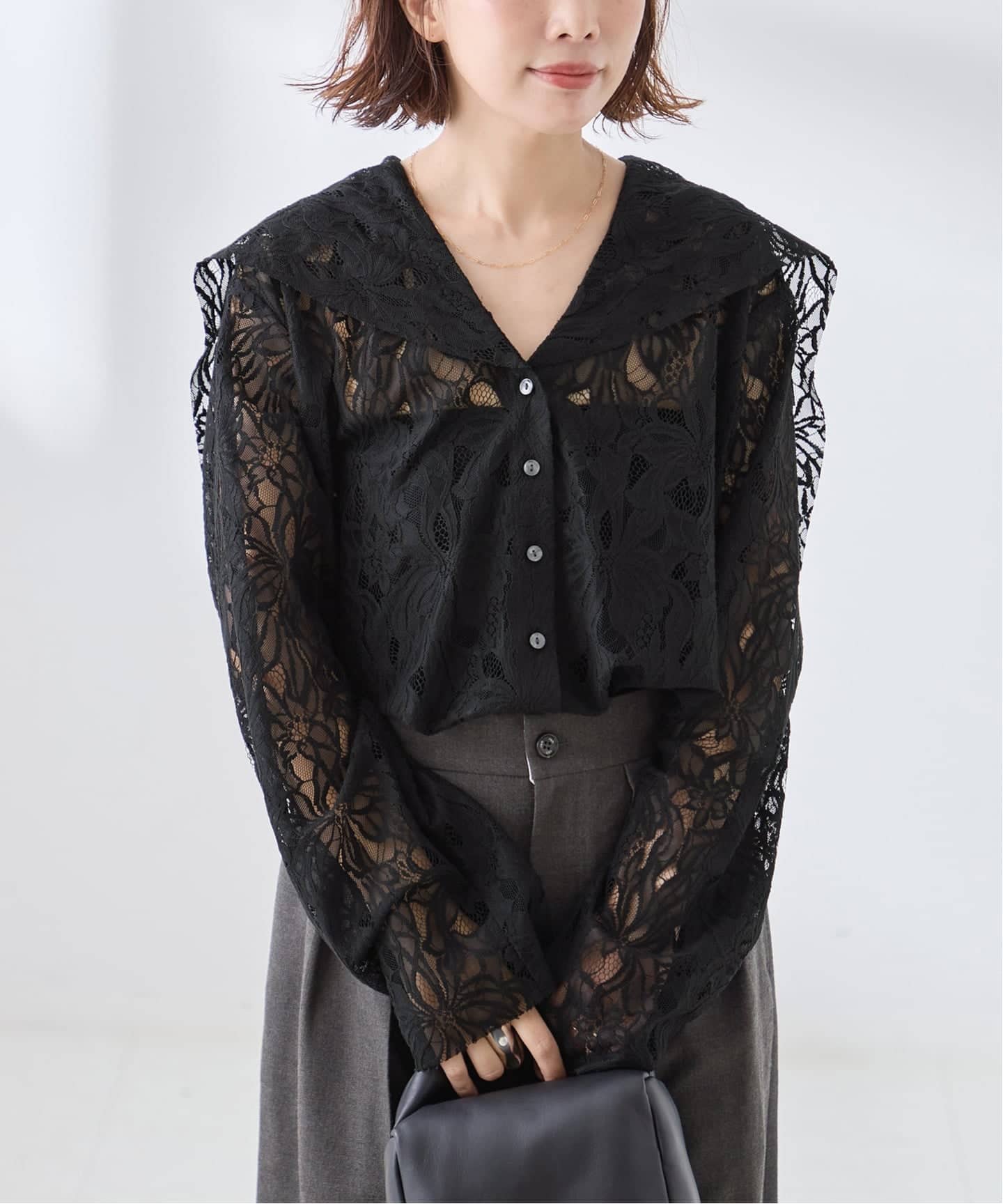 Uhr/ウーア Lace Sailor Collar Blouse ブラウス（シャツ／ブラウス