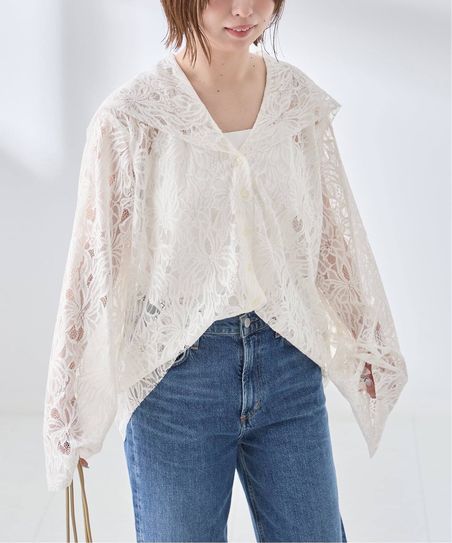 Uhr/ウーア Lace Sailor Collar Blouse ブラウス（シャツ／ブラウス