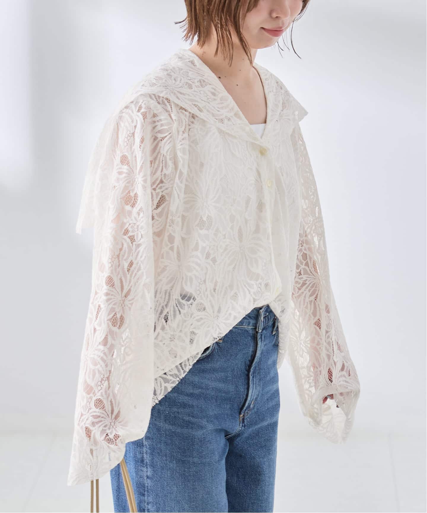Uhr/ウーア Lace Sailor Collar Blouse ブラウス（シャツ／ブラウス