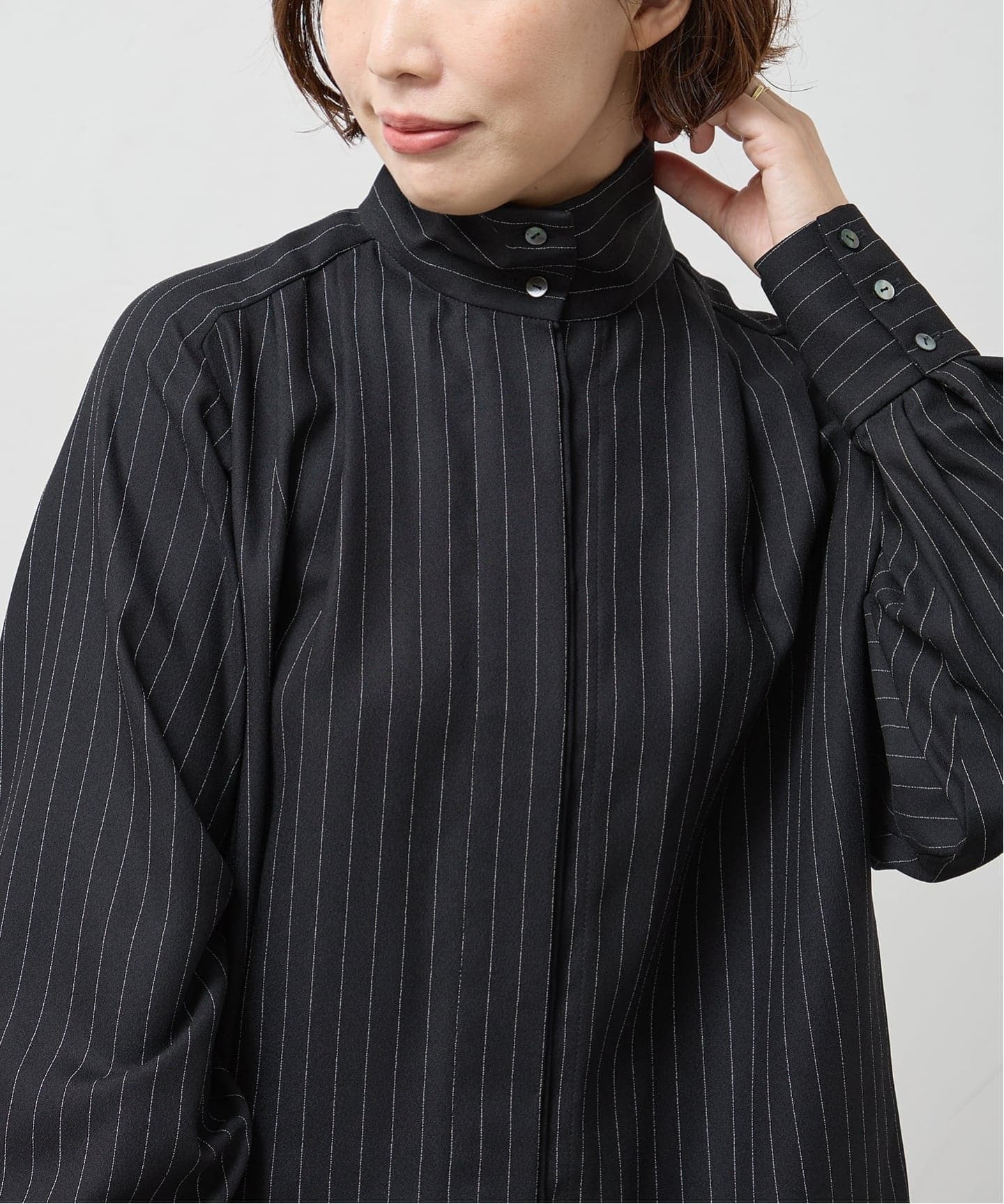 A PUPIL/ア ピューピル 別注 HNK RGLN BL_STRIPES ブラウス（シャツ