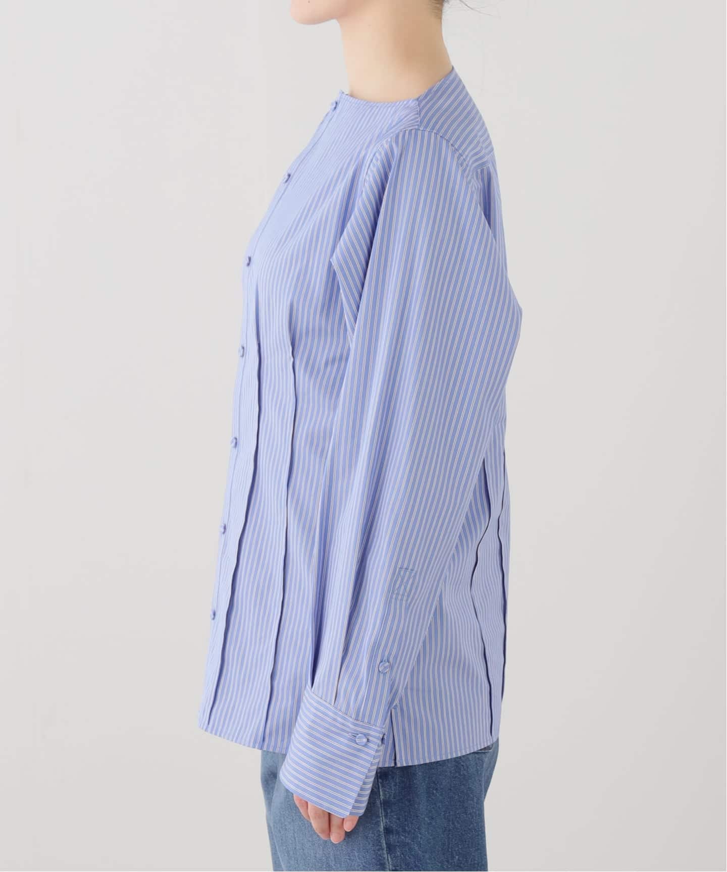 JANE SMITH/ジェーンスミス】STRIPE WASHED COTTON BROAD：ブラウス
