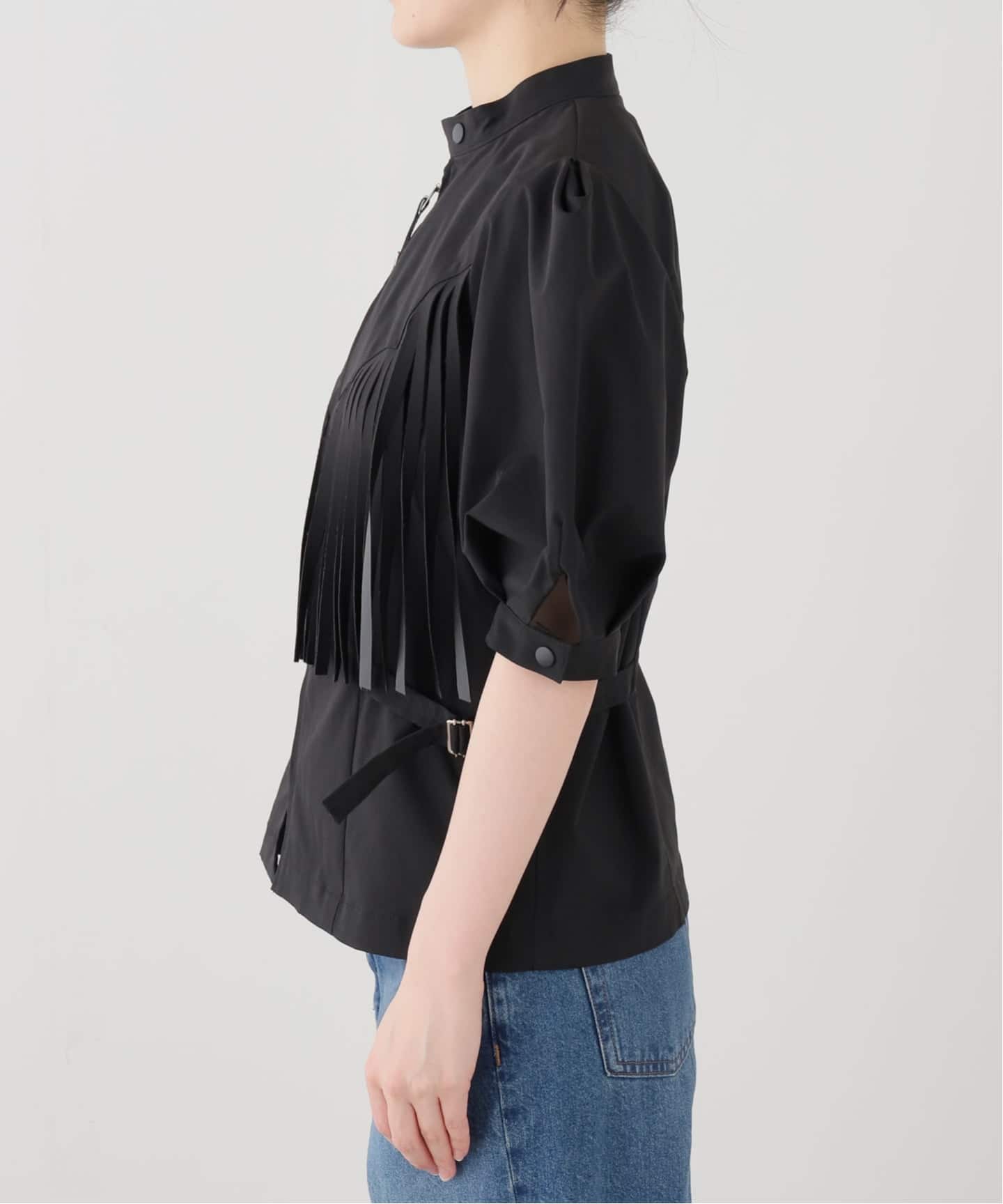 TOGA PULLA/トーガプルラ Twill fringe blouse ブラウス（シャツ