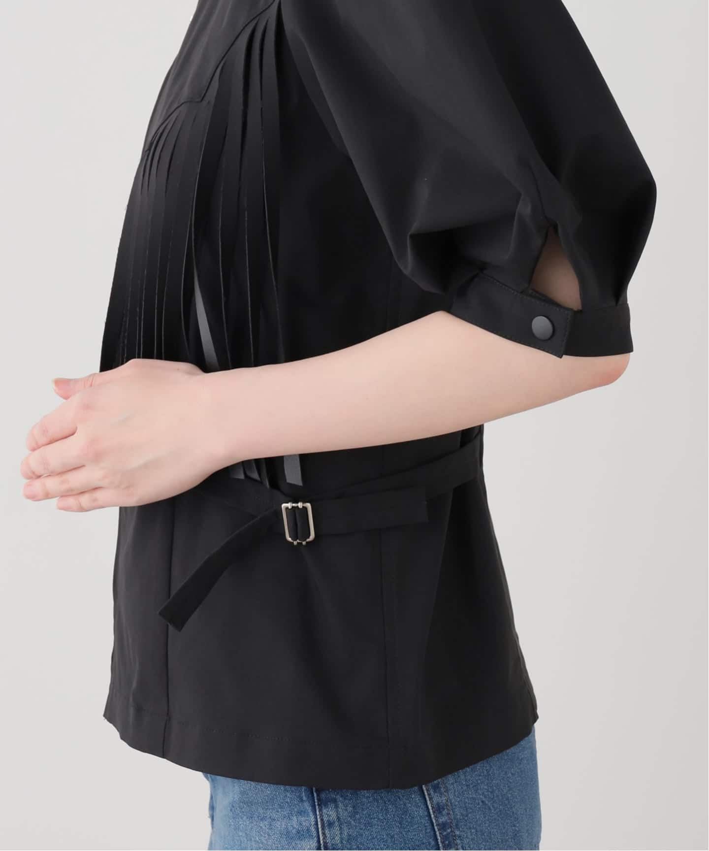 TOGA PULLA/トーガプルラ Twill fringe blouse ブラウス（シャツ