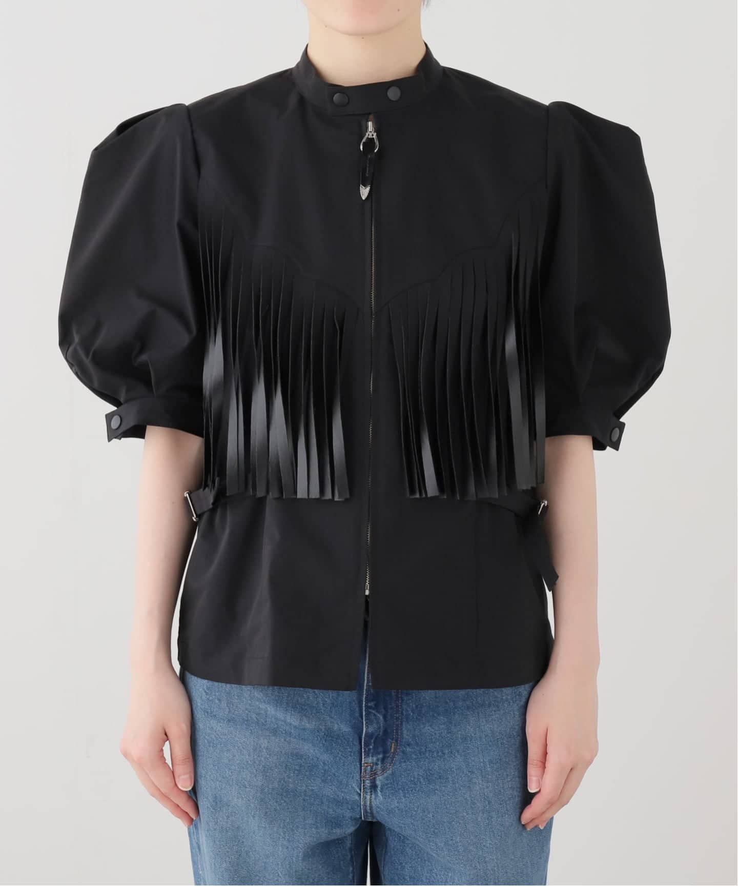 TOGA PULLA/トーガプルラ Twill fringe blouse ブラウス（シャツ