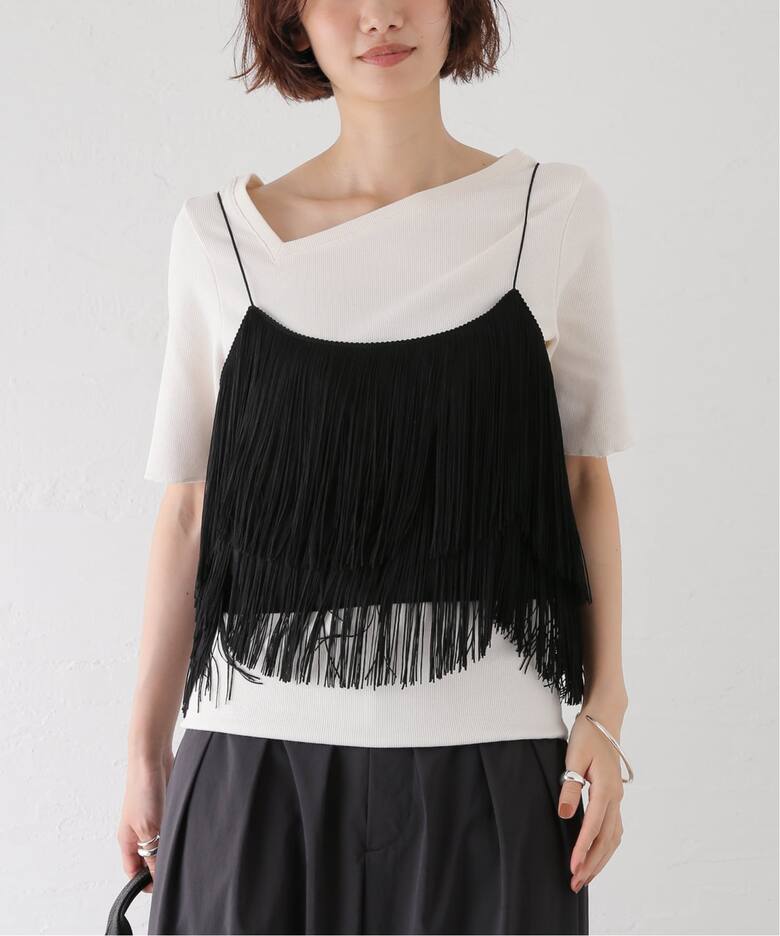 INSCRIRE /アンスクリア】Fringe Camisole：キャミソール 