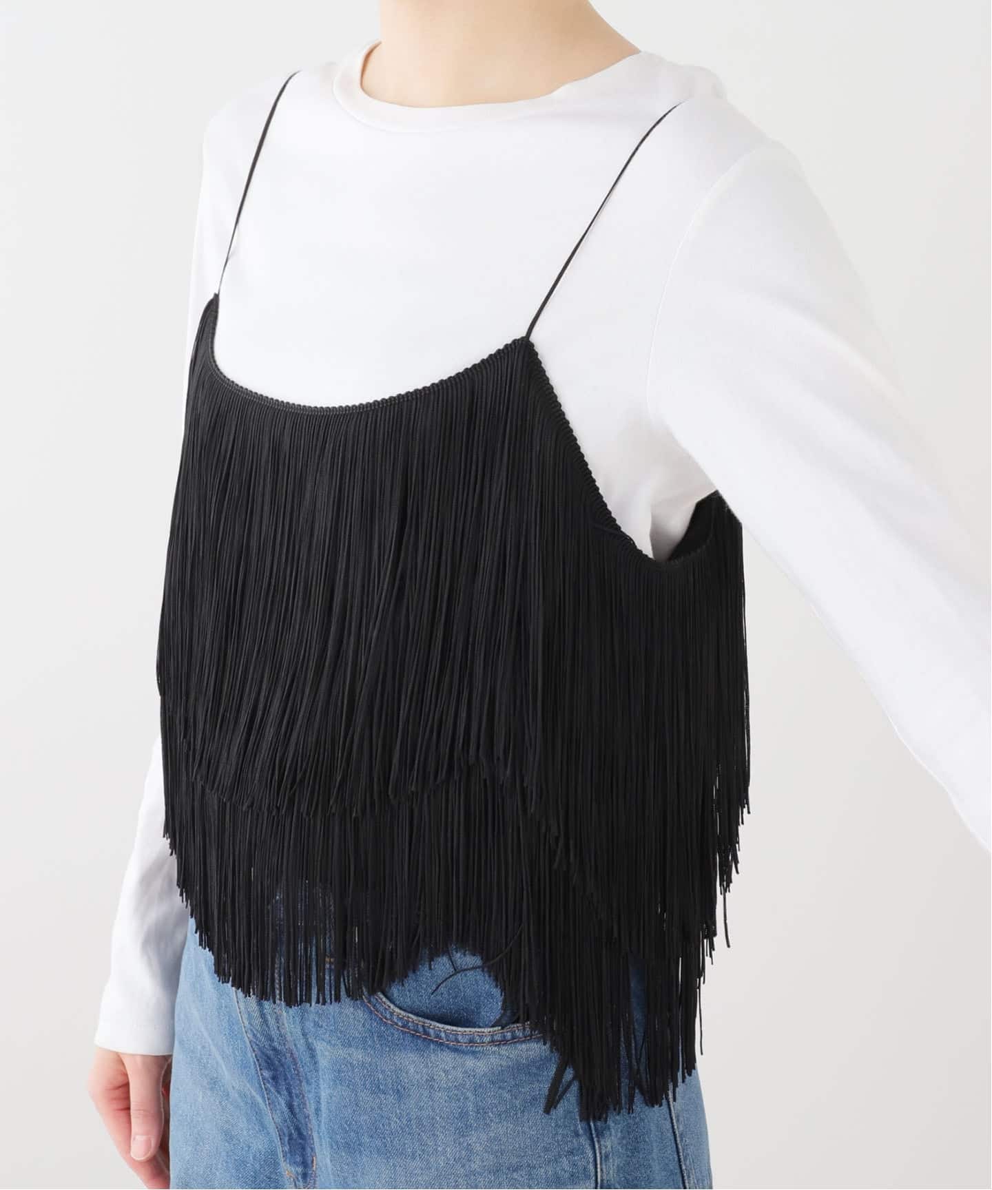 INSCRIRE＊オーガンジーブラトップ INSCRIRE /アンスクリア】Fringe Camisole：キャミソール
