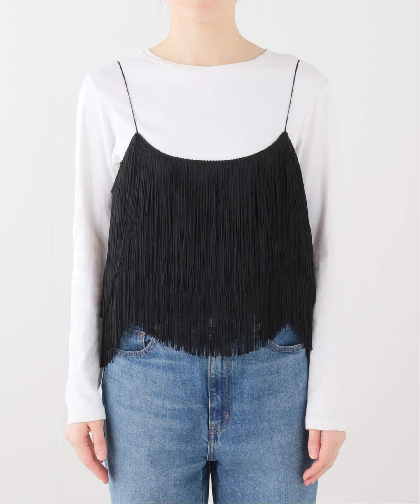 INSCRIRE /アンスクリア】Fringe Camisole：キャミソール