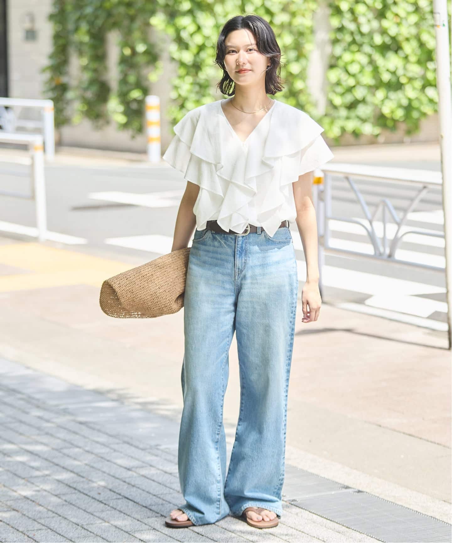 専用⭐︎JOURNAL STANDARD 2023SS フリルブラウス リネンメッシュフリルブラウス | ジャーナルスタンダード(JOURNAL
