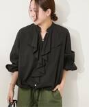 《WEB限定追加3》ボイルストライプフリルブラウス