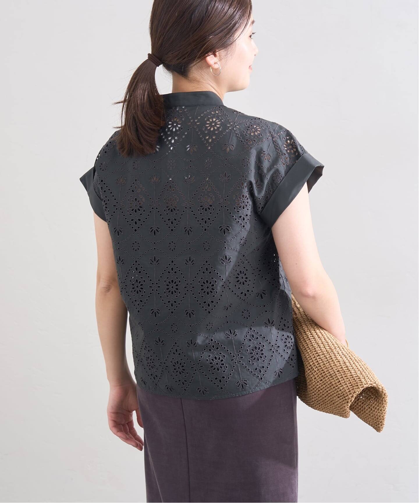 TICCA バックレースアップ　フレンチシャツ　ブラック　一回着用 別注【TICCA / ティッカ】 レースフレンチシャツ JSP（シャツ