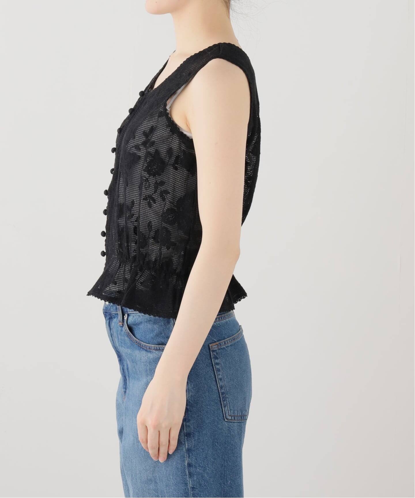 VIVIANO / ヴィヴィアーノ】Embroidered Lace Tank（タンクトップ