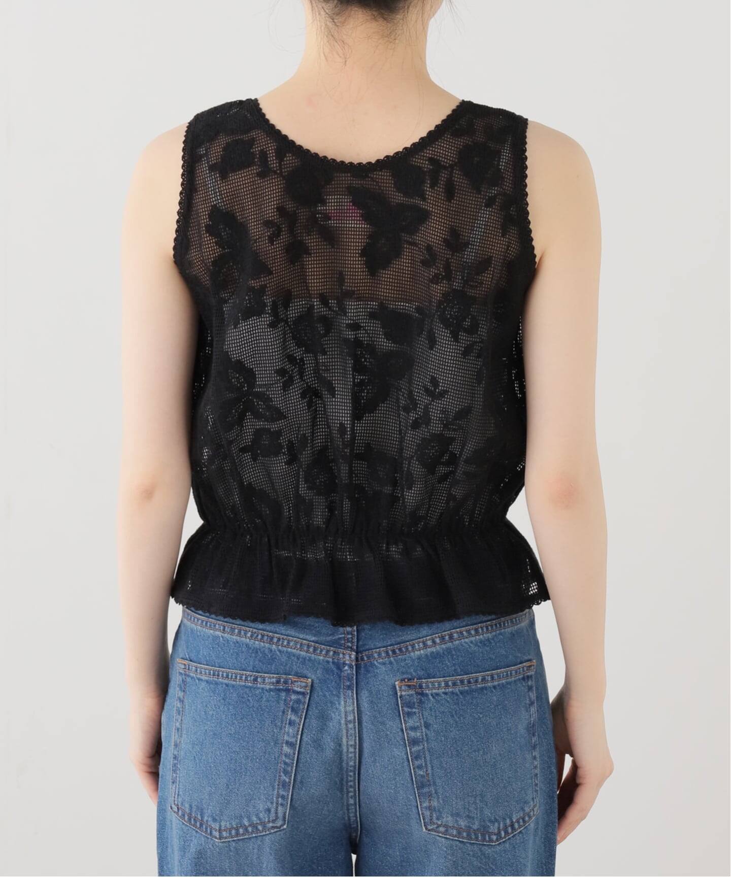 VIVIANO / ヴィヴィアーノ】Embroidered Lace Tank（タンクトップ