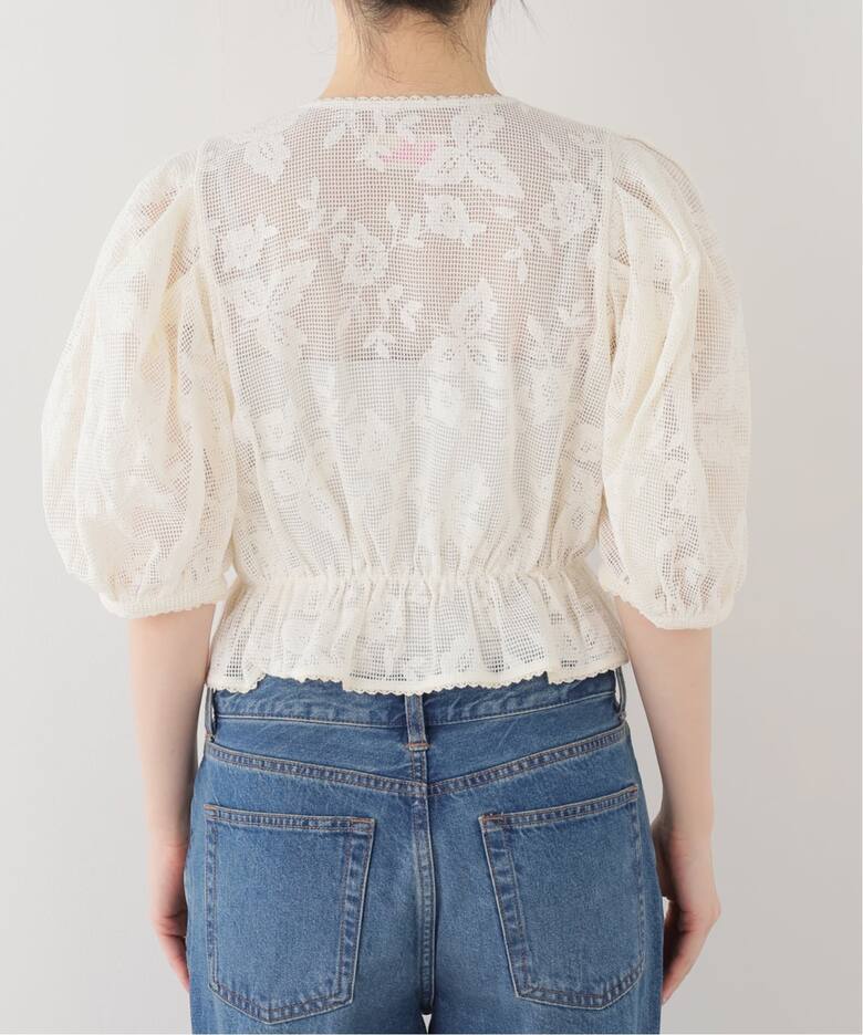 VIVIANO / ヴィヴィアーノ】 Embroidered Lace Puff Blouse（シャツ