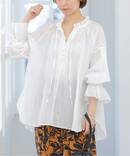 《予約》［26SS新作］コットンボイルクリンクルタックフリルプルオーバー